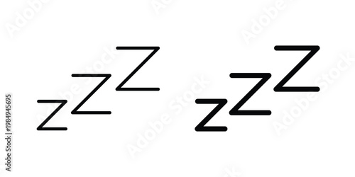 Zzz icon and symbol. Vector icons set