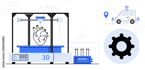 3D printing development. 3D printing for bioprinting organs and enhancing healthcare technology. 3D printing in robotics, automation, smart devices, and modern innovation. Perfect for medical