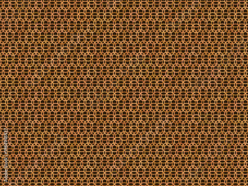 Interlocking Chain Mail Ring Pattern Metallic Background