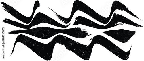 Grunge wavy brush stroke  - distorted paint stroke for typography overlay. Wave brush stroke strip for web header or cover design. Textured element for design template , social media.