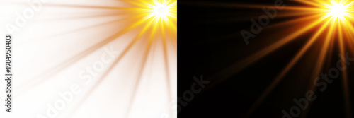 Sunshine light effect with smooth gradient glow and atmospheric brightness in PNG format. PNG sunlight.