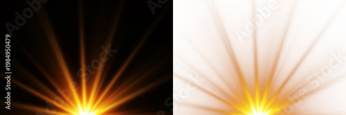 Sunshine light effect with smooth gradient glow and atmospheric brightness in PNG format. PNG sunlight.