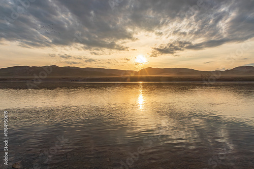 sunset on the river