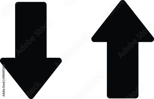 Contrasting directional arrows pointing downwards and upwards Vector