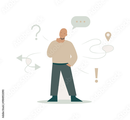 Individual encountering multiple faint outlines suggesting possible meanings, introducing uncertainty without resolution.