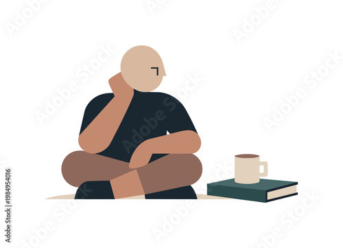 Geometric Abstract Figure. Reflective thinking pauses as spacing between forms suggests emerging internal coherence. Stylized