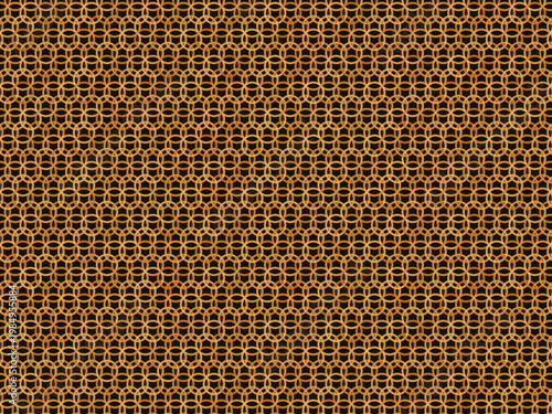 Interlocking Chain Mail Ring Pattern Metallic Background