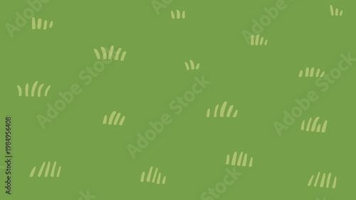 Green grass cartoon drawing background. Kids' drawing of grass. 