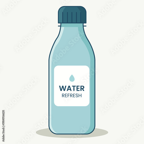 A refreshing bottle of water with a label on a clean background