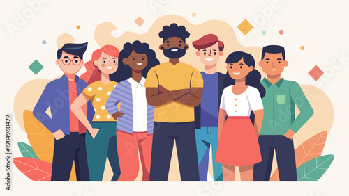 Diverse group of people celebrating together with smartphones and confetti