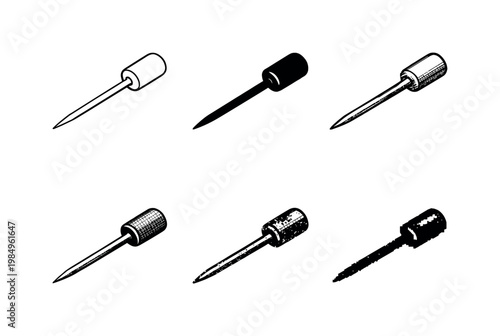 Metal probe of a meat thermometer designed to penetrate meat and sense internal temperature