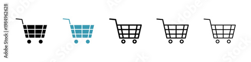 Shopping icons collection in black and blue colors