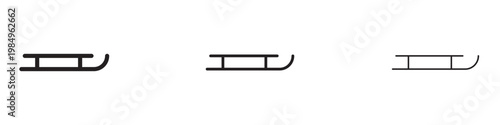 Sled icons collection in black and blue colors