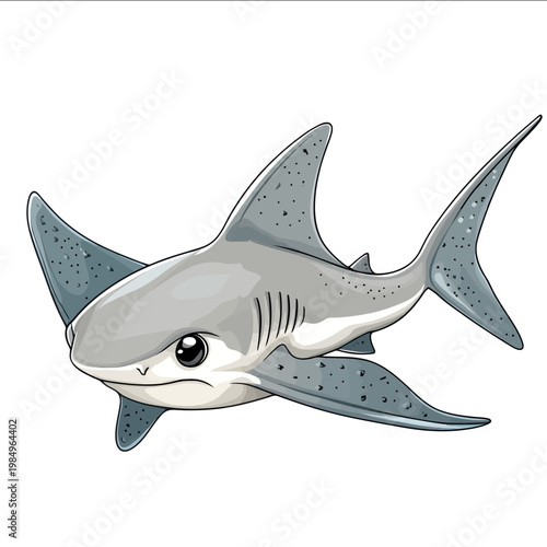 simple vector angelshark clipart illustration white background vector art style simple design flat illustration no shadows