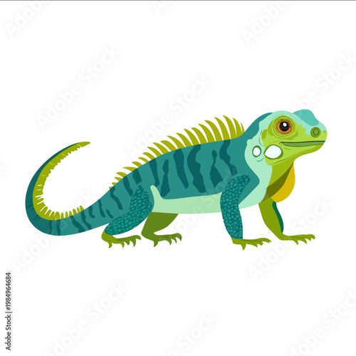 simple vector iguana clipart illustration white background vector art style simple design flat illustration no shadows