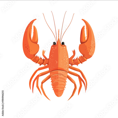 simple vector crayfish clipart illustration white background vector art style simple design flat illustration no shadows
