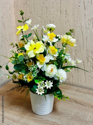 Elegant Floral Composition in White Pot