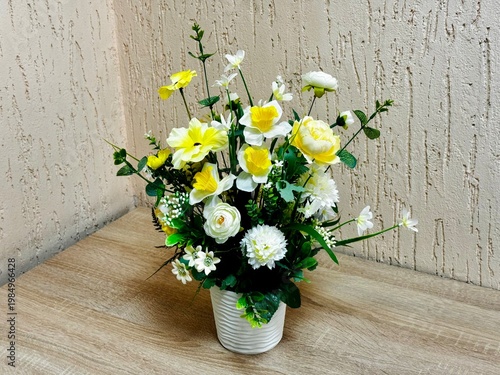 Elegant Floral Composition in White Pot
