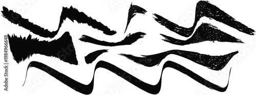 Grunge wavy brush stroke - distorted paint stroke for typography overlay. Wave brush stroke strip for web header or cover design. Textured element for design template , social media.