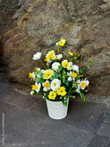 Elegant Floral Composition in White Pot