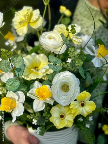 Elegant Floral Composition in White Pot