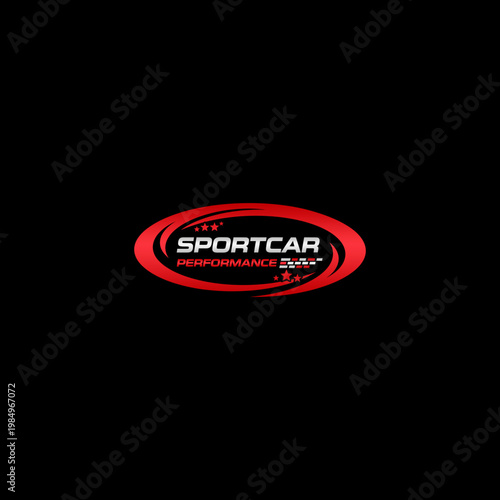 Sportcar racing team logo emblem.