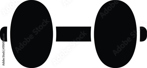 Vector graphic illustration of a dumbbell in a simple design