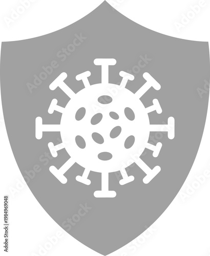 Shield protecting against virus with a modern vector graphic design