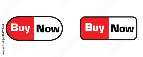 Red and white buy now buttons for online shopping
