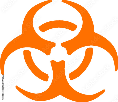 Orange Biohazard Symbol Minimal Hazard Warning Icon