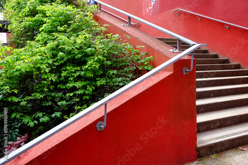 un escaliers dans le quartier des Olympiades à Paris en France