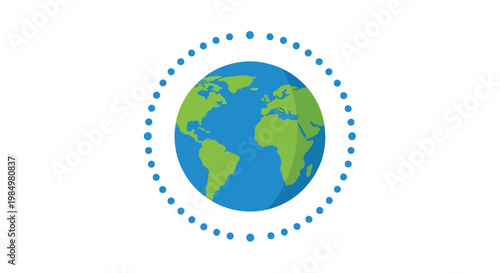Global Earth illustration showing continents and oceans with a modern design for environmental awareness