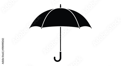 A simple black umbrella isolated on white a stark graphic silhouette