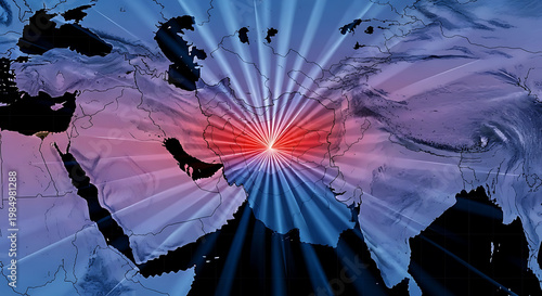 Radiating energy from the middle east with emanating geography influence