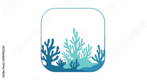 Colorful coral reef with vibrant sea plants and marine life in a glass tank for underwater ecosystem display