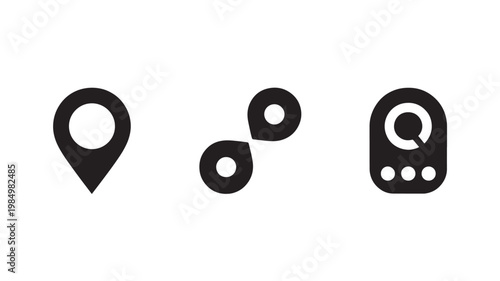 Location Pin Icon Set for GPS Navigation Map Markers and Geolocation Interface Design