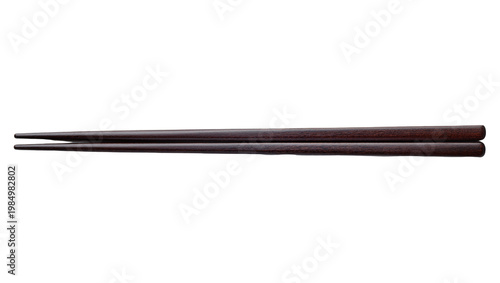 Foto Dark brown wooden chopsticks smooth texture, isolated on transparent background
