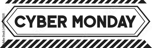 Black and white cyber monday social media banner template