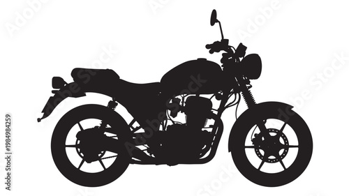 Motorcycle Silhouette Icon Black Minimal Motorbike Symbol for Transportation Speed Travel Concept
