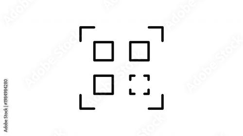 Qr Code Scanner Animated Icon With Alpha Channel. Digital Scanning, Barcode Reading, And Data Capture Motion Graphic. Mobile Payment And Information Access. 4K Video On Transparent Background