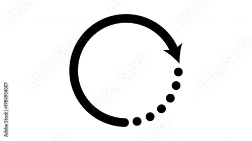 Circular Loading Arrow Animated Icon With Alpha Channel. Progress Indicator, Buffering Process, Data Loading And System Waiting Status Loop Motion Graphic. 4K Video On Transparent Background