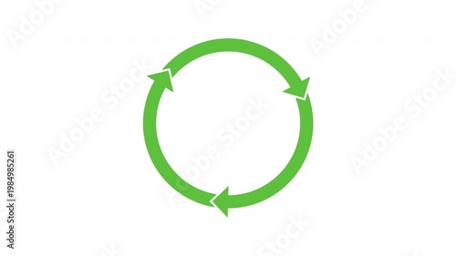 Circular Refresh Arrows Animated Icon With Alpha Channel. Loop Cycle, Data Synchronization, Reload Process, Recycling And Continuous Workflow Motion Graphic. 4K Video On Transparent Background