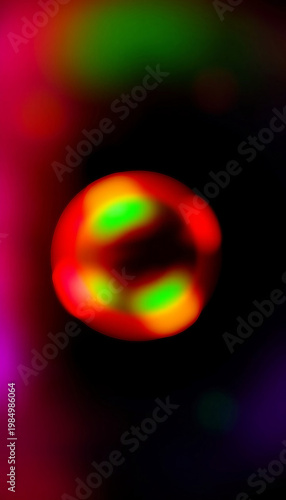 Colored bokeh on a black