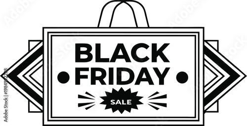 Black friday typographic sale banner with starburst