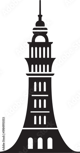 Minimalist Tower Communication Vector Logo Design