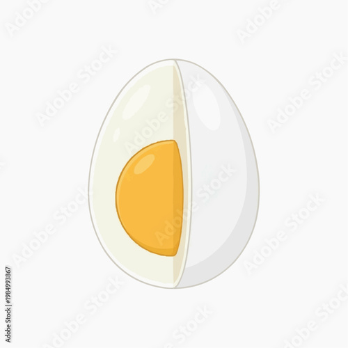 A sliced hard-boiled egg showing the yolk.