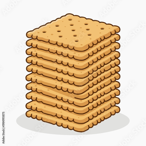 A stack of square crackers. 