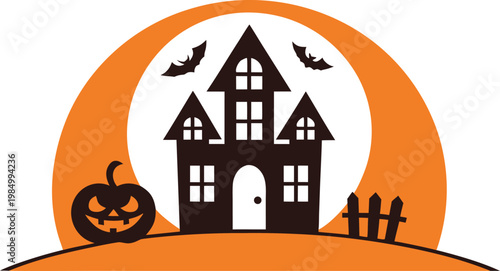 halloween house with pumpkins