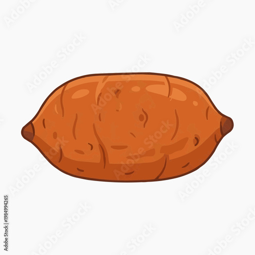 A single sweet potato. isolated on a white background. PNG