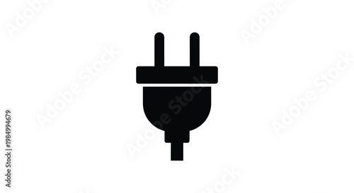 Black plug icon against a white background a simple electrical power silhouette